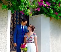 Carissa Pearlman and Francisco Jimenez celebrate their marriage in Cozumel, Mexico
